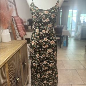 Forever 21 Floral Spaghetti Strap Midi Dress Large
